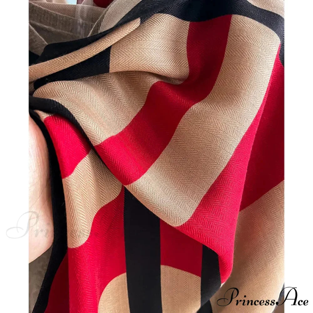 Variegated Banded Sophisticated Winter Scarf