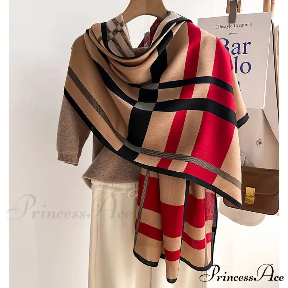 Variegated Banded Sophisticated Winter Scarf
