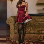 Velvet A-Line High Waist Party Dress