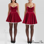 Velvet A-Line High Waist Party Dress