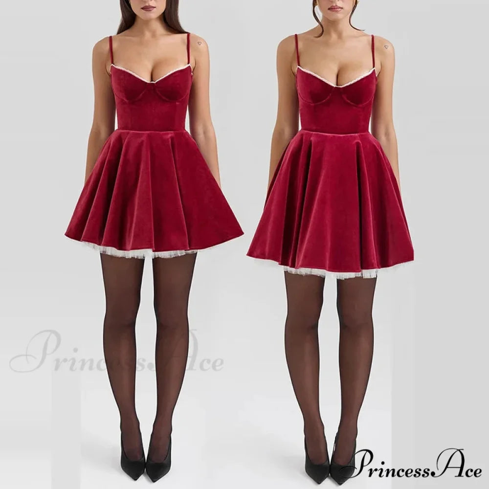 Velvet A-Line High Waist Party Dress