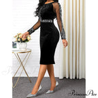 Velvet Bright Silk Evening Patchwork Party Dress