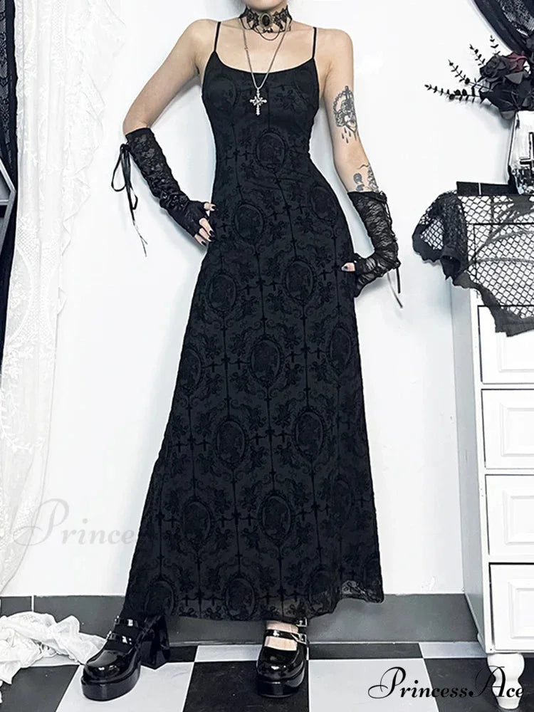 Velvet Cami Spaghetti Strap Party Club Bodycon Maxi Vintage Sleeveless Camisole Dress