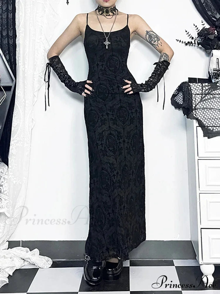 Velvet Cami Spaghetti Strap Party Club Bodycon Maxi Vintage Sleeveless Camisole Dress