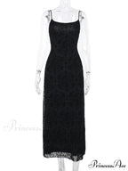 Velvet Cami Spaghetti Strap Party Club Bodycon Maxi Vintage Sleeveless Camisole Dress
