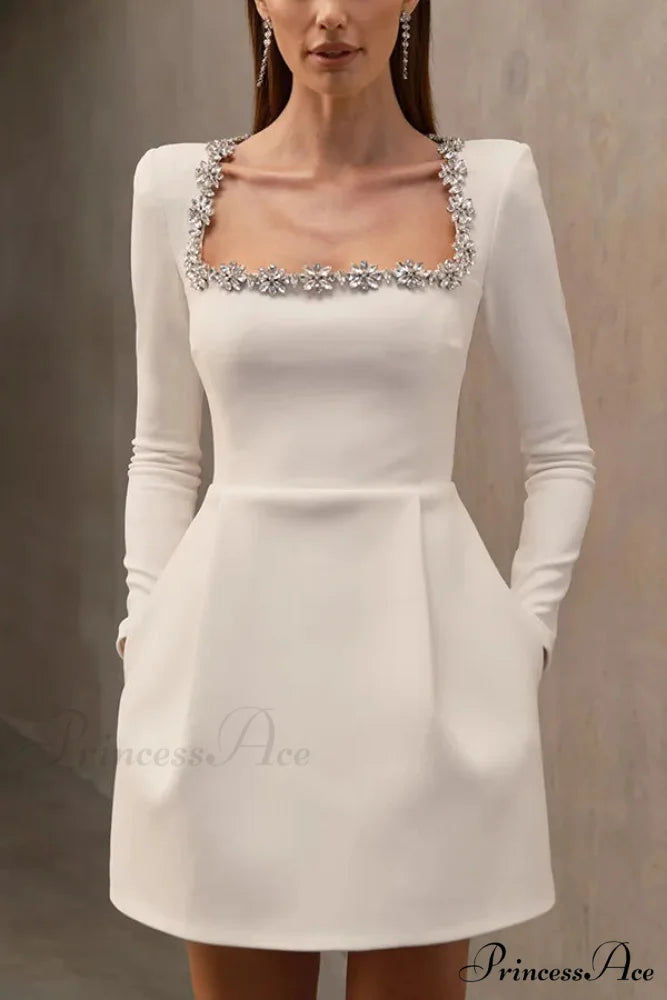 Velvet High Waist A-Line Party Dress