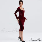 Velvet Long Graceful Sleeve Hooded Jumpsuit