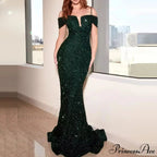 Velvet Off Shoulder Mermaid Party Dress