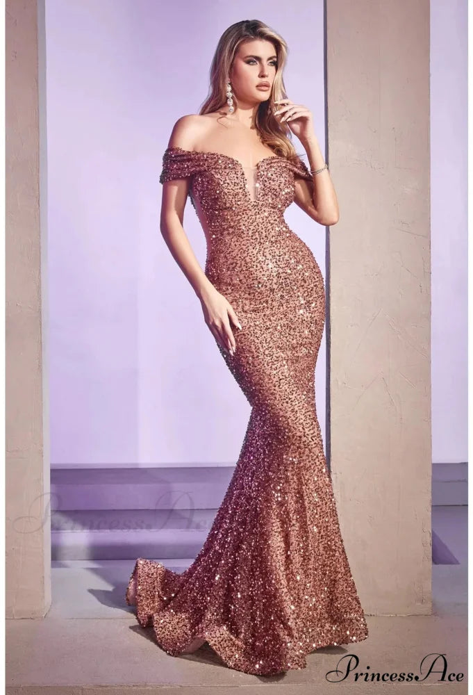 Velvet Off Shoulder Mermaid Party Dress