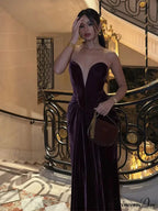 Velvet Pleated High Waist Party Dress