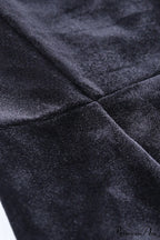 Velvet Split Dress with Fuzzy Shoulders