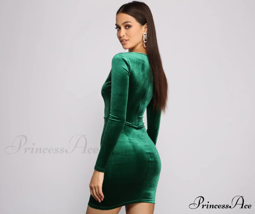 Velvet Vixen Long Charming Sleeve Mini Dress