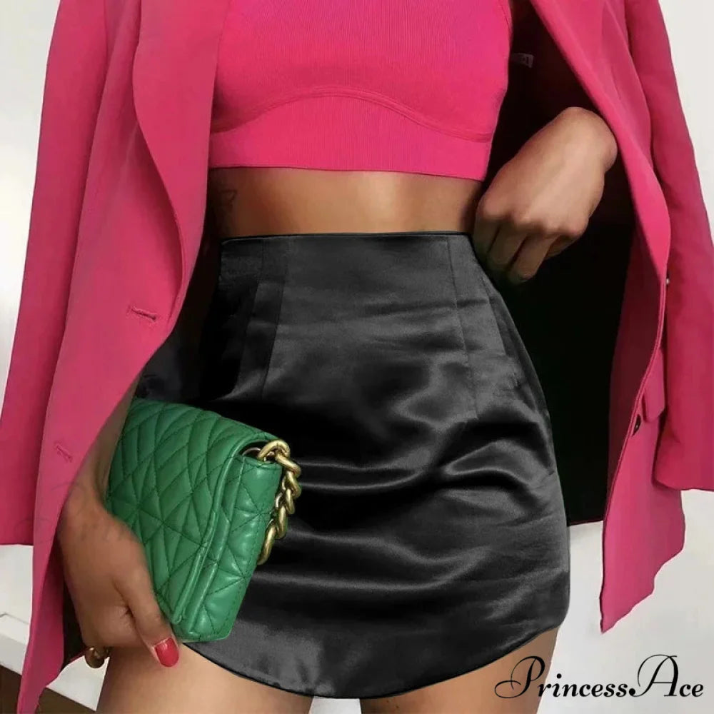 Verdant Silk Form-Fitting Zipper Skirt