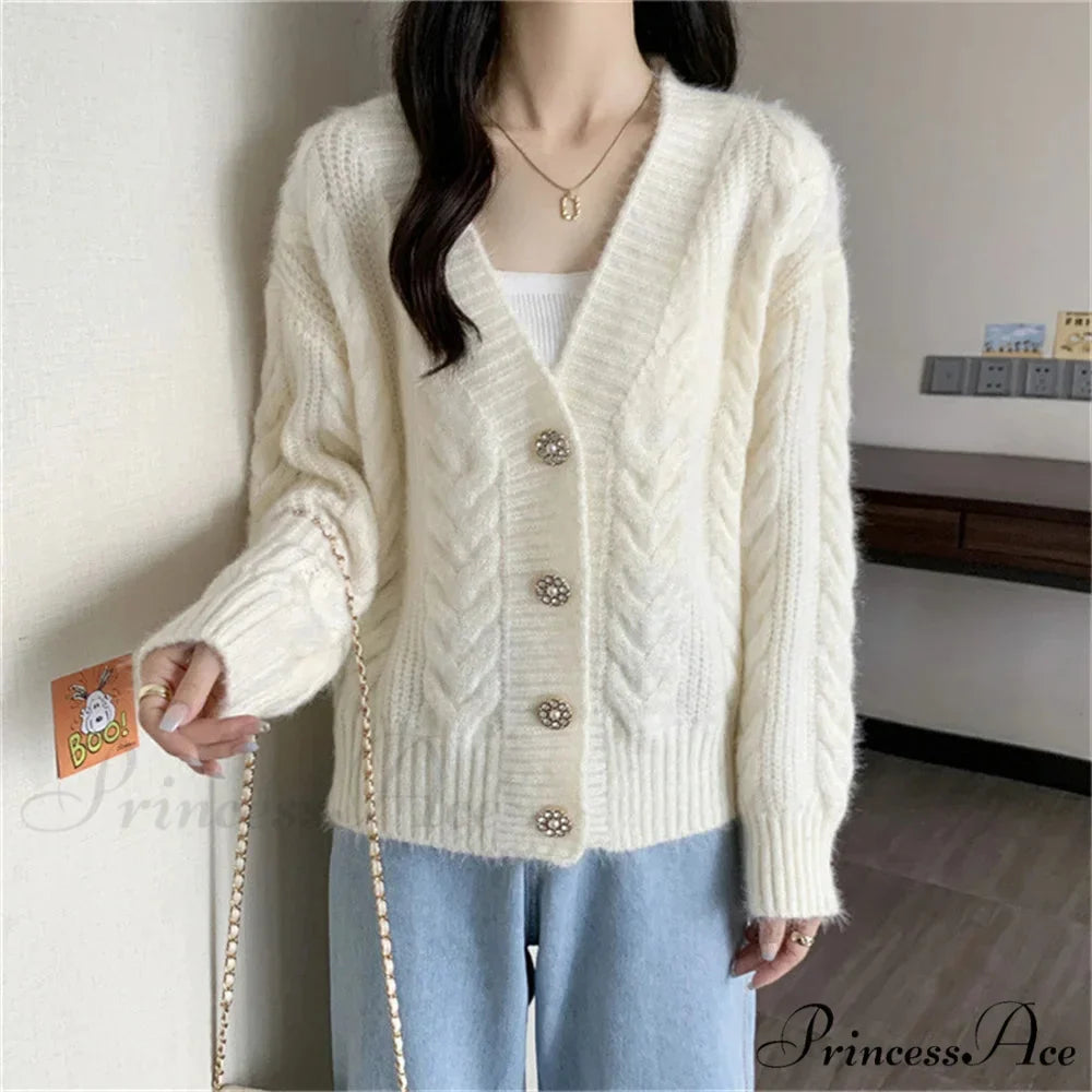 Vibrant Button Patchwork Baggy Knit Cardigan