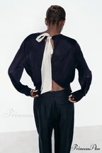 Vibrant Opposing Bow Club Sleeve Cardigan