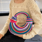 Vibrant Spectrum Noodles Shaped High-End Designer Women Handbag Clutch