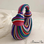 Vibrant Spectrum Noodles Shaped High-End Designer Women Handbag Clutch