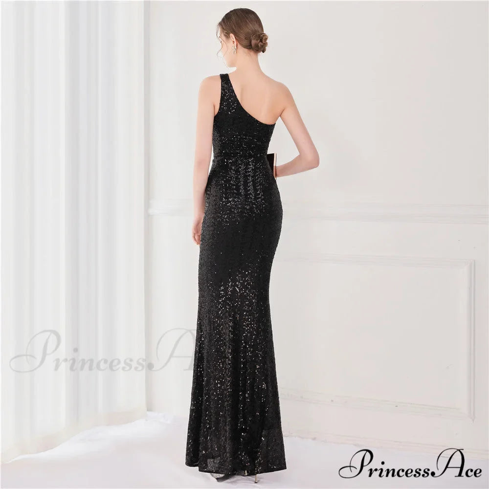Victoria Formal One-Shoulder Charming Sequined Fishtail Dress