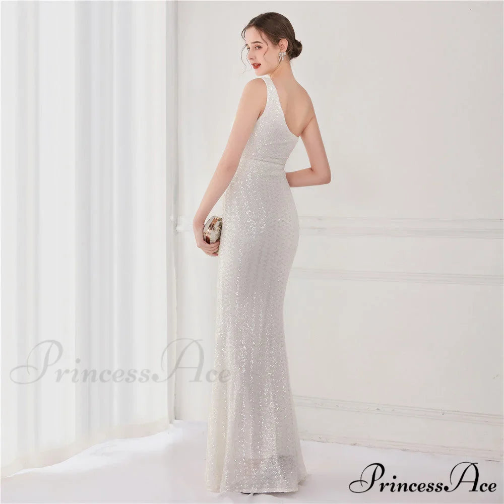 Victoria Formal One-Shoulder Charming Sequined Fishtail Dress