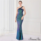 Victoria Formal One-Shoulder Charming Sequined Fishtail Dress