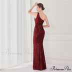 Victoria Formal One-Shoulder Charming Sequined Fishtail Dress
