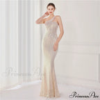 Victoria Formal One-Shoulder Charming Sequined Fishtail Dress