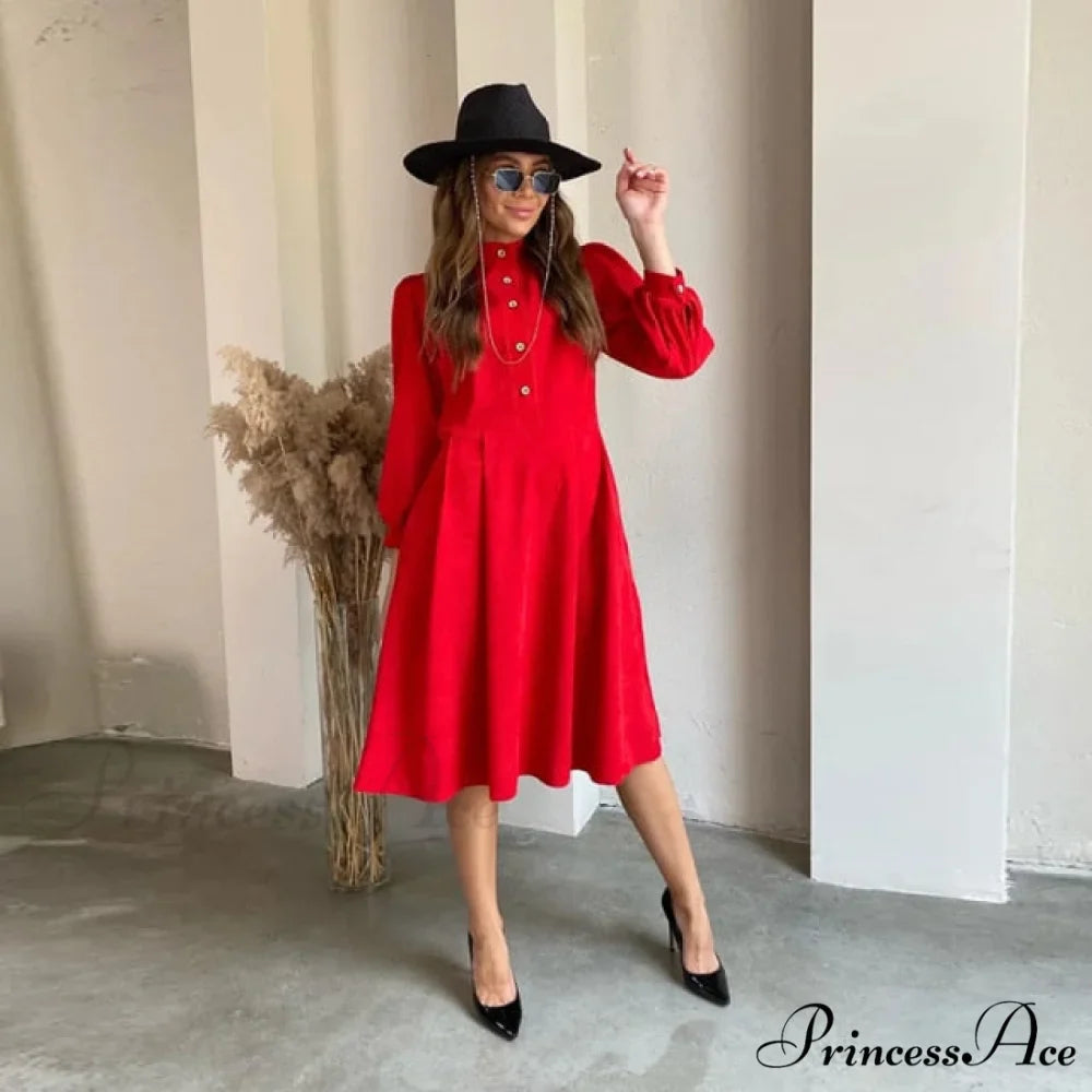 Vintage A-Line Party Midi Dress