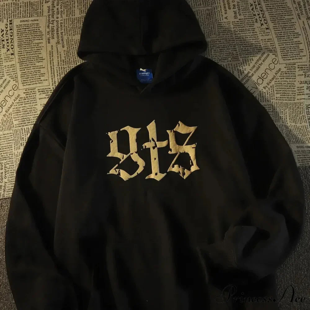 Vintage Big Size Gothic Print Hoodie