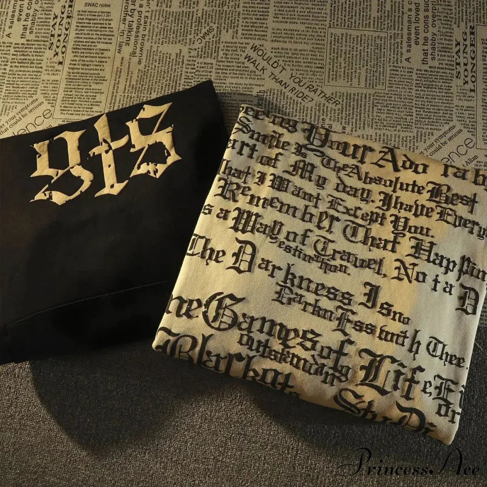 Vintage Big Size Gothic Print Hoodie