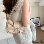 Vintage Bow Faux Leather Professional Shoulder Purse