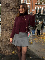 Vintage Burgundy Single-Breasted Cardigan