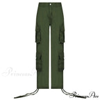 Vintage Cargo Baggy Streetwear Pockets Wide Leg Low Waist Casual Loose Y2k Denim Jean