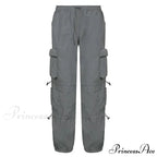 Vintage Cargo Baggy Streetwear Pockets Wide Leg Low Waist Casual Loose Y2k Denim Jean