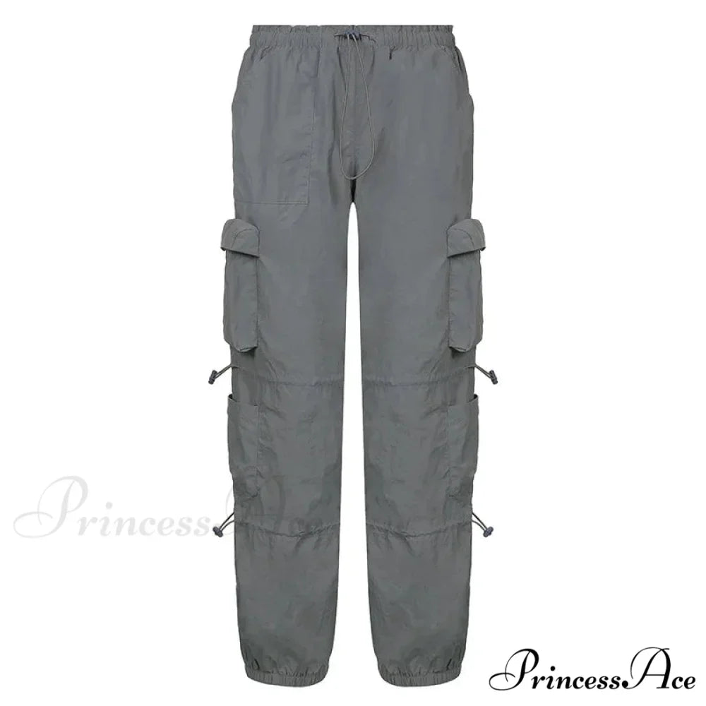 Vintage Cargo Baggy Streetwear Pockets Wide Leg Low Waist Casual Loose Y2k Denim Jean