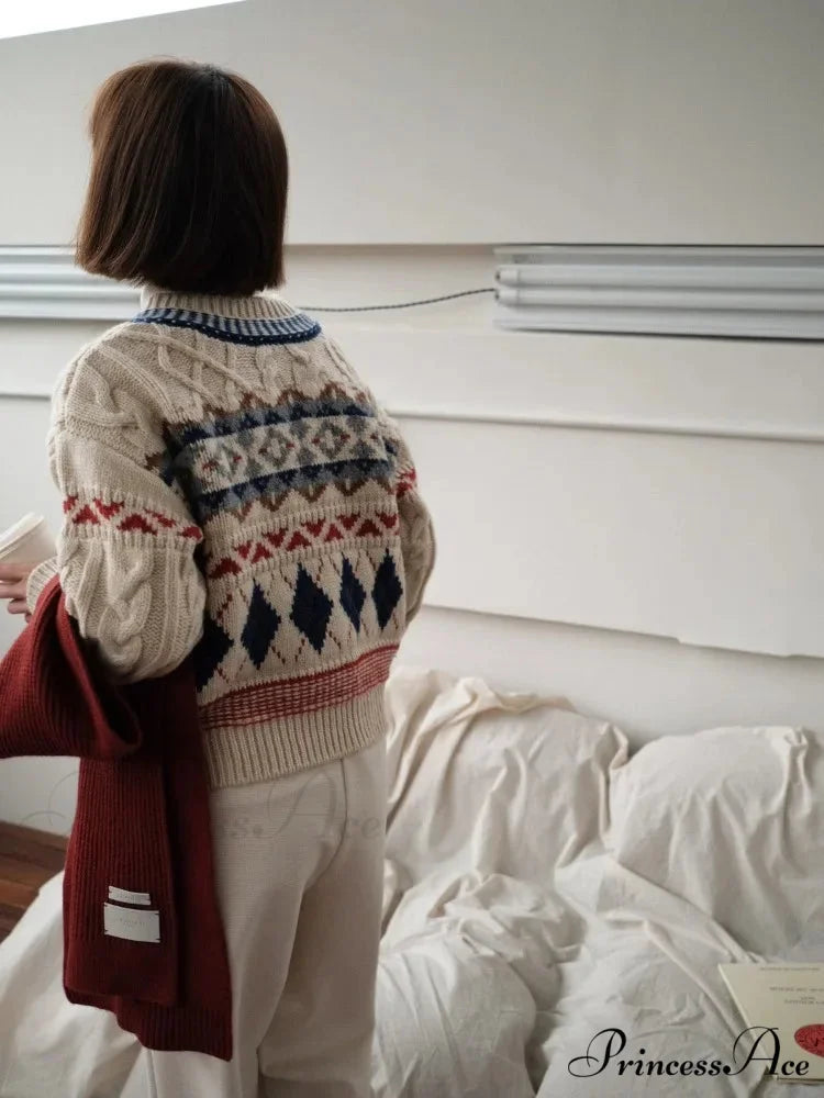 Vintage Christmas Twisted Floral Cardigan