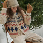 Vintage Christmas Twisted Floral Cardigan