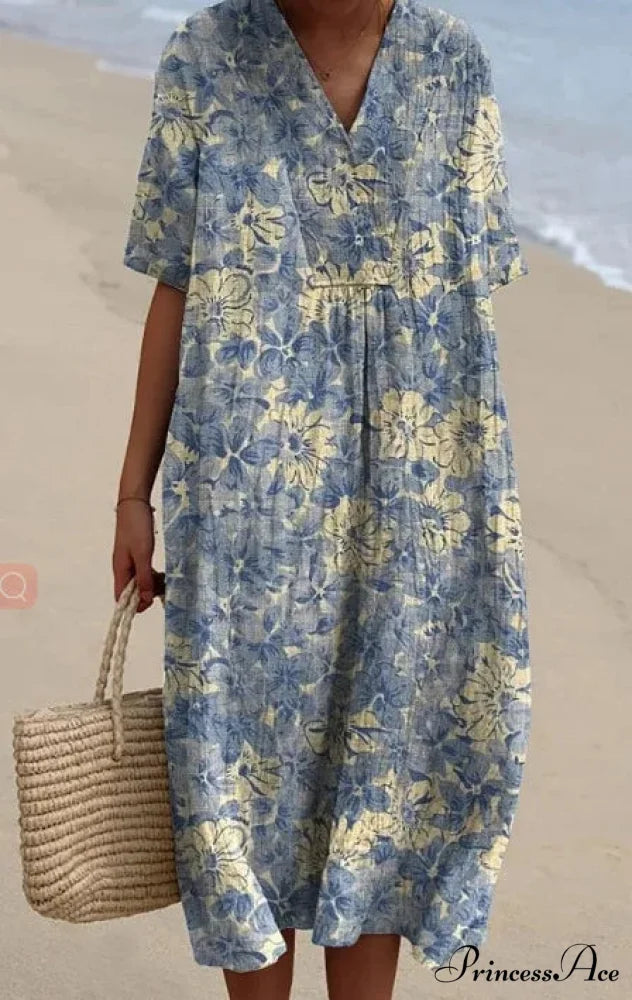 Vintage Circular Pattern Bohemian Flower Dress