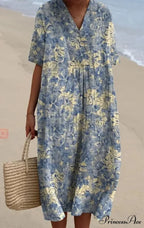 Vintage Circular Pattern Bohemian Flower Dress