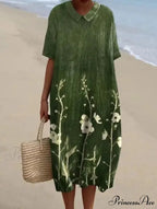 Vintage Circular Pattern Bohemian Flower Dress