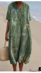 Vintage Circular Pattern Bohemian Flower Dress