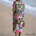 Vintage Circular Pattern Bohemian Flower Dress