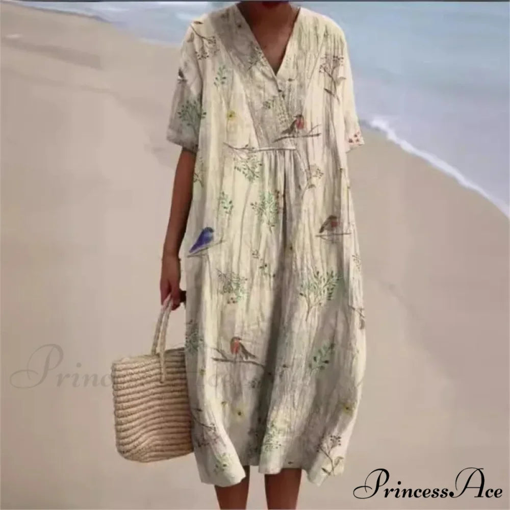 Vintage Circular Pattern Bohemian Flower Dress