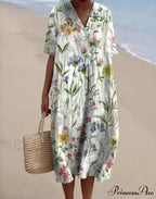 Vintage Circular Pattern Bohemian Flower Dress