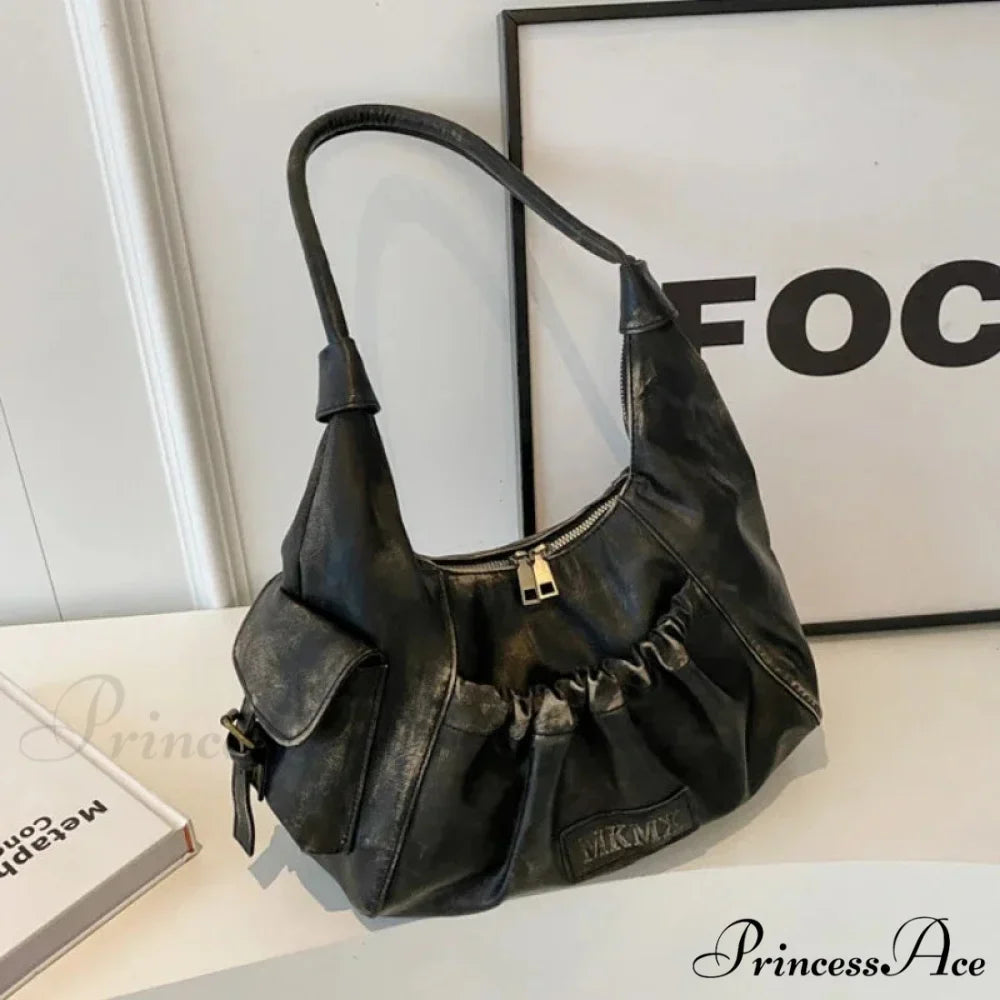 Vintage Cold Weather Leather Armpit Shoulder Bag