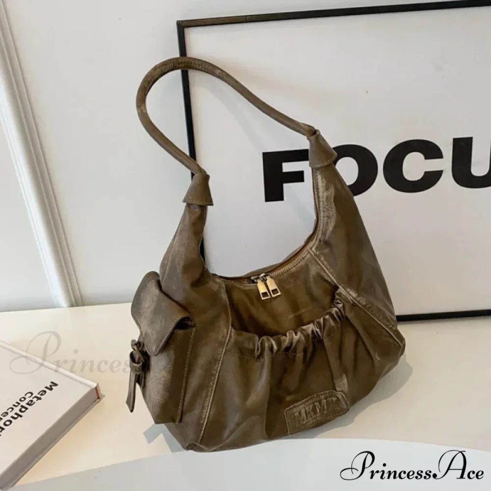 Vintage Cold Weather Leather Armpit Shoulder Bag