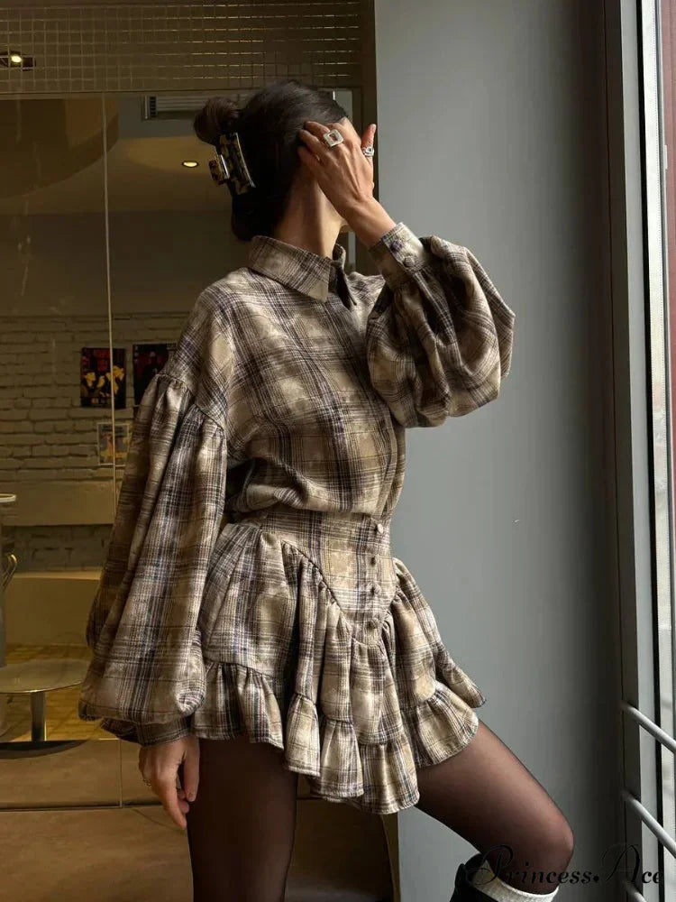 Vintage Collar Baggy Bishop Sleeve Top