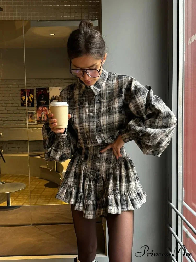 Vintage Collar Baggy Bishop Sleeve Top