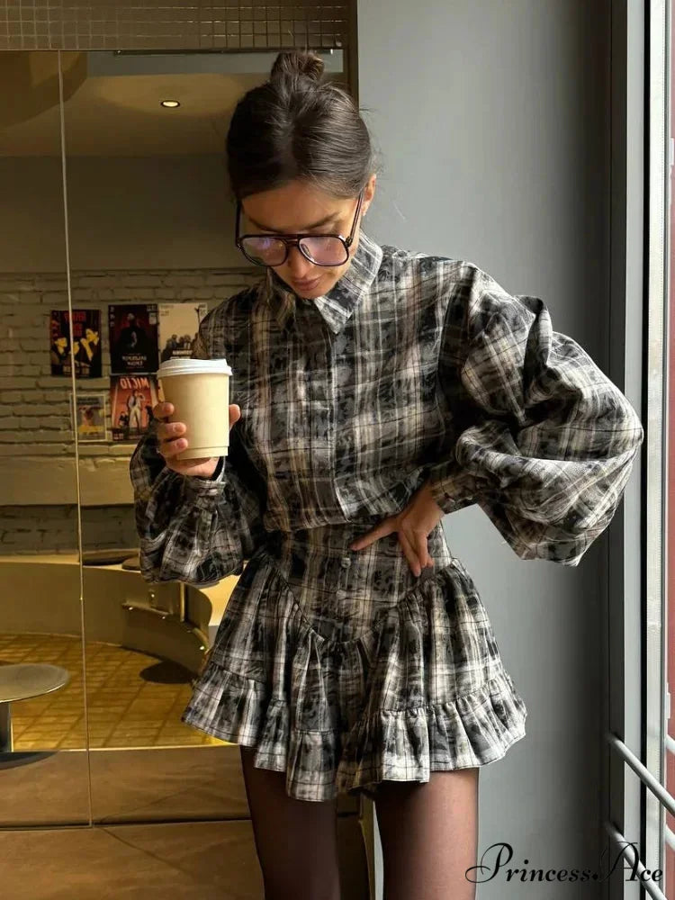 Vintage Collar Baggy Bishop Sleeve Top