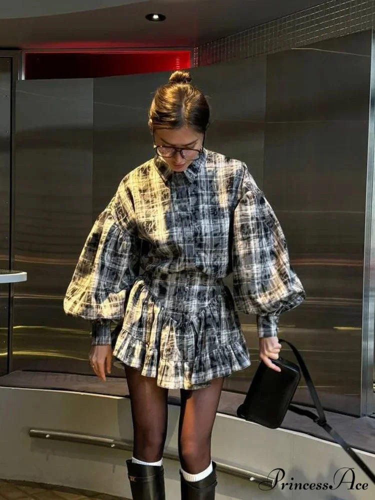 Vintage Collar Baggy Bishop Sleeve Top