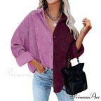 Vintage Color Block Patchwork Corduroy Shirt
